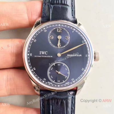 Newest Replica IWC Portuguese Regulateur SS Blue Watch Tang Buckle